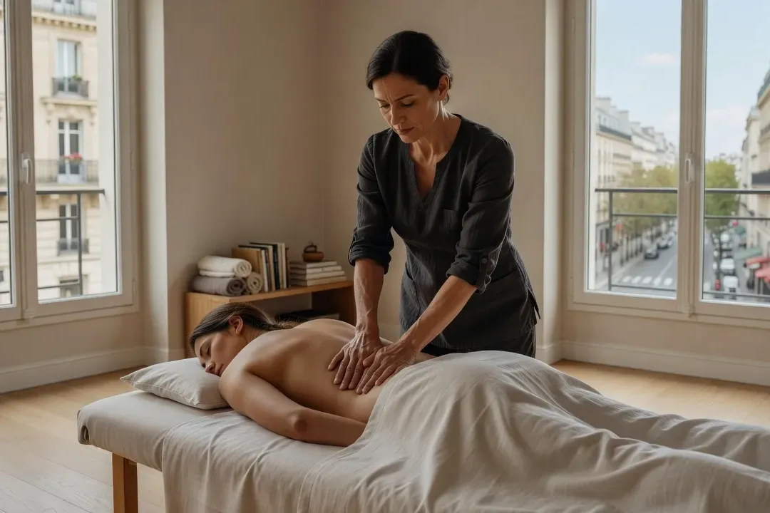Massage émotionnel à Paris — travail sur les fascias et libération somatique