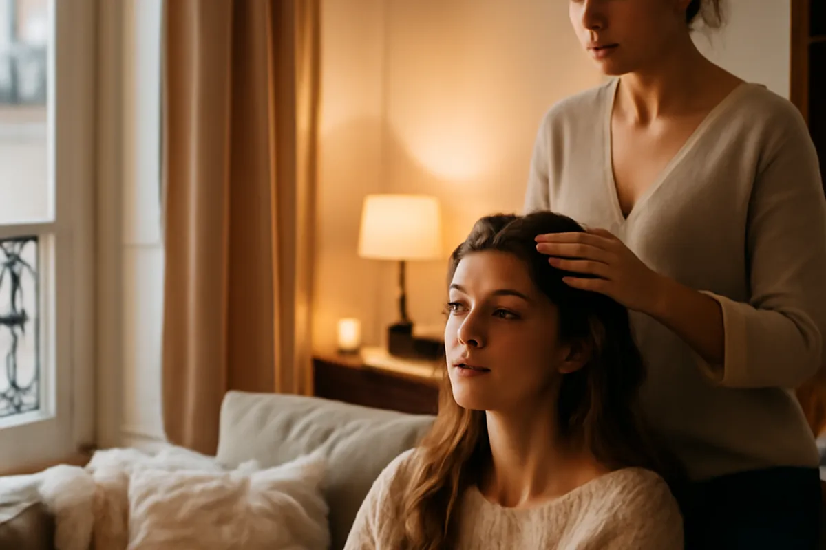 Routine du soir associant massage et ambiance apaisante pour le sommeil