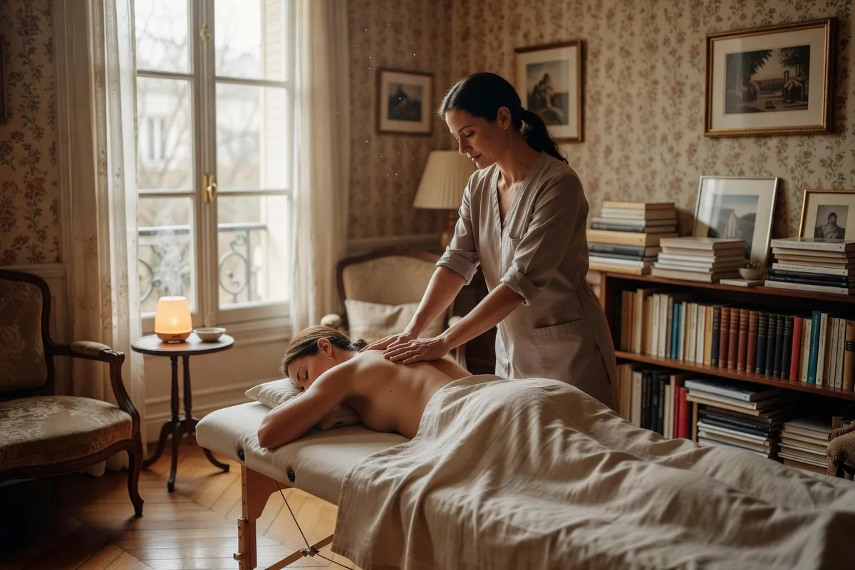 Séance de massage à domicile dans un salon parisien