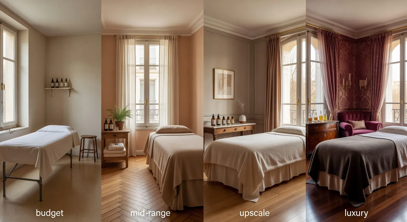 Vue d'un espace détente de spa parisien haut de gamme