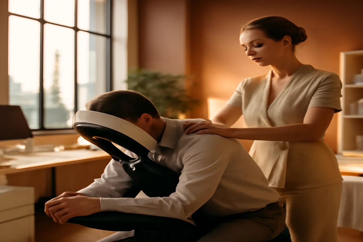 Massage Amma sur Chaise en Entreprise à Paris : bien-être au bureau